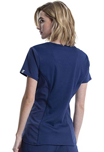 Cherokee V-Neck Women's Scrub Top, 4-Way Stretch, Superior Performance And Comfort, Infinity Uniforms Ck623A, M, Navy #TOP4
