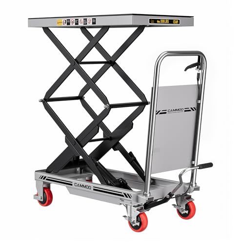 CAMMOO Hydraulic Lift Table Cart, 330lbs Capacity 49.6