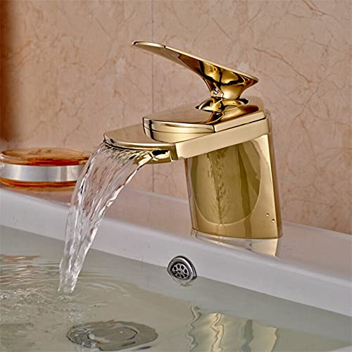 Robinet cascade de salle de bain en laiton nickelé au design épuré