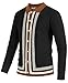 PJ PAUL JONES Men’s Lapel Collar Button Up Long Sleeve Cardigan Sweater Black