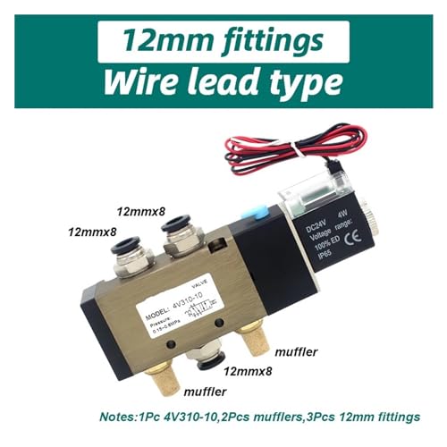 Électrovanne 4V310-10 DC24V de haute précision avec connecteurs de 12mm - 3
