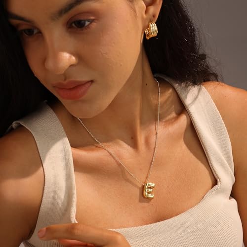 image for Ewrkbrㅤ Balloon Initial Necklaces for Women, Dainty Balloon Letter P