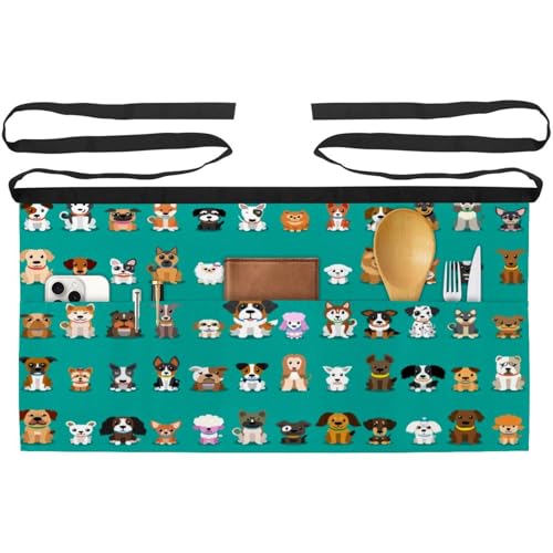 Tablier court de chef 3 poches pour éviter les taches en cuisine, bistrot et nettoyage