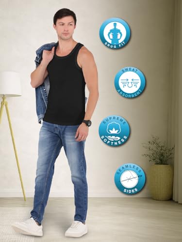 Image of Macroman M-Series Modern Ribbed Vest for Men, 100% Cotton, Pack of: 1