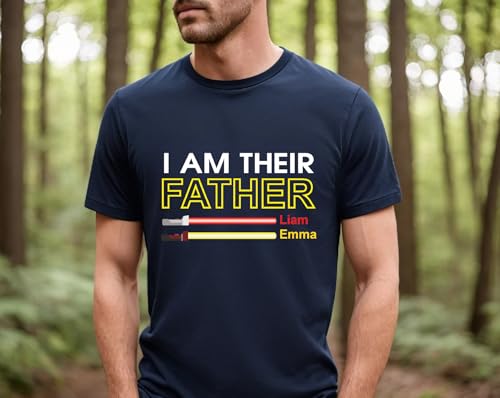 Personalized I am Your Their Father Shirt, Dad Gift, Custom Stars Tshirts for Daddy, Tee Gifts for Dad Papa Husband from Daughters Son Wife, Christmas, Fathers Day & Birthday Present2