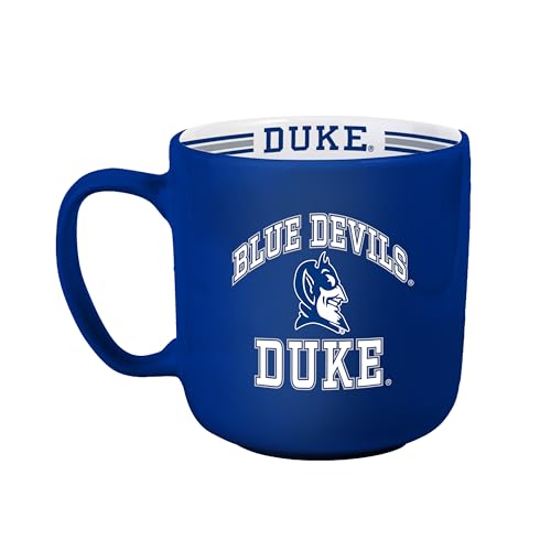 Image of Logo Brands NCAA Duke Blue Devils 15 oz Stripe Coffee Mug - Vintage Team Logo, Inside Print & Stripes, Microwave & Dishwasher Safe- Great Gift For Fans & Alumni