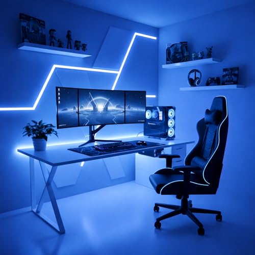 Image of Blue Neon LED Strip Light 5 Meter with Adapter | Flexible IP65 Waterproof Silicone Rope Light for Indoor and Outdoor Bedroom, Ceiling, Gaming Room, Party & Decoration