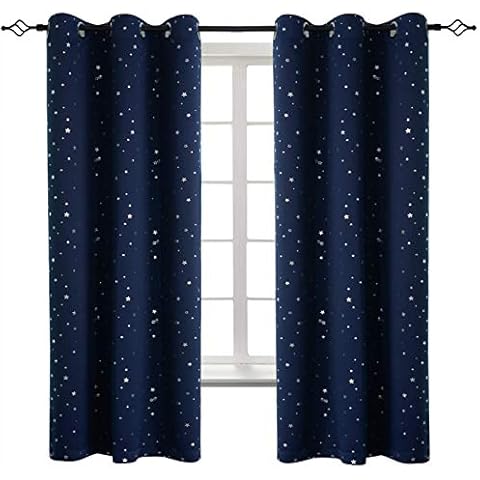 BGment Navy Star Blackout Curtains Cover