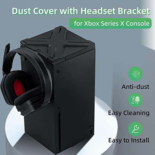 Wigearss Osłona przeciwpyłowa do Xbox Series X z uchwytem na słuchawki