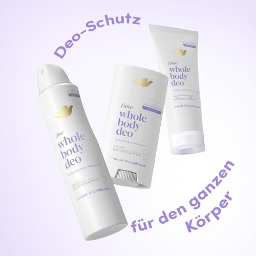 Dove Whole Body Deo Lavendel- & Kamillenduft Deospray mit 0% Aluminiumsalzen für Achseln, Brust, Beine und mehr 150 ml – Ansicht 6