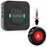 CallToU Wireless Personal Alarms for Elderly, Caregiver Pager System with Elderly Alarm Call Button, Fall Alarm for Elderly, Call Bell for Elderly with1 UK Plug-In Receiver 1 Waterproof Button