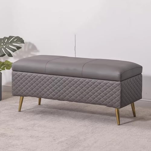 Banc à chaussures en cuir avec meuble d'entrée et bout de lit chic - 2