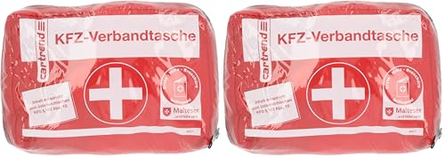 Cartrend 50211 Trousse de secours pour automobile Autriche, contenu conforme à la législation KFG 102 ABS 10 autrichienne, Blanc/Rouge (Lot de 2)