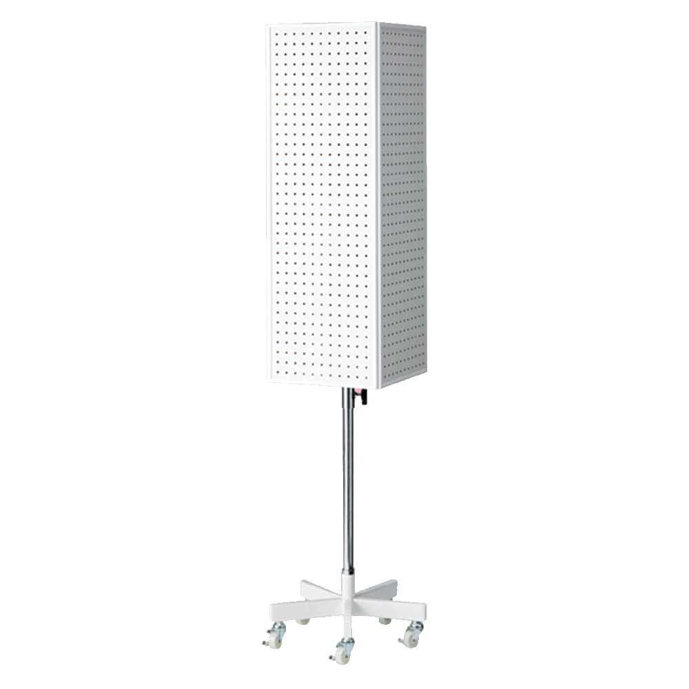 Amazon.co.jp: 4面回転有孔ボード什器 白 1台 【 店舗什器 有孔パネル