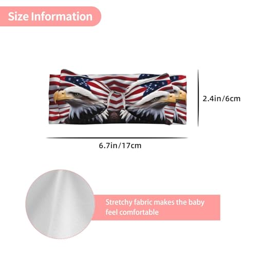 American Bald Eagle Picture Baby Bow Headband Super Stretchy Soft Bows Hair Accessories for Newborn Infants Toddlers Kids Girls3
