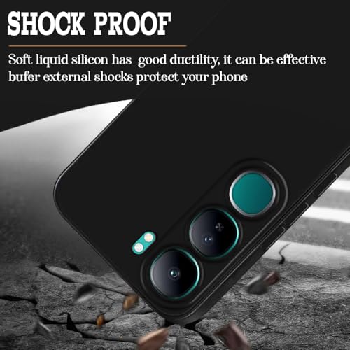 Image of Back Cover for Vivo Y300 5G / V40 Lite 5G | Full Camera Protection | Premium Liquid Silicon Case | Flexible Bumper Case for Vivo Y300 5G / V40 Lite 5G (Black)
