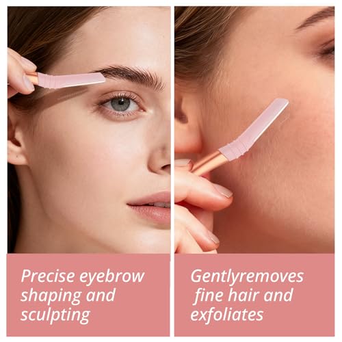 Mistfree Dermaplane Razor for Women Face, Eyebrow Razor with Reusable Handle and 10 Refill Blades, Professional Dermaplaning Tool Face Razors for Exfoliation, Peach Fuzz Removal, Eyebrow Shaping — view 5