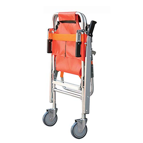 Ems Stair Lift Chair -Medical Patient Ambulance Firefighter Emergency Evacuation 2 Wheel Lift 3 Adjustable Straps With Quick Release Buckles -Orange #TOP3