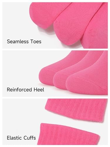 Image of Forony Women Tube Socks Anti Odor Crew Soft Combed Cotton Quick Dry Moisture Wicking Breathable Socks with Strips