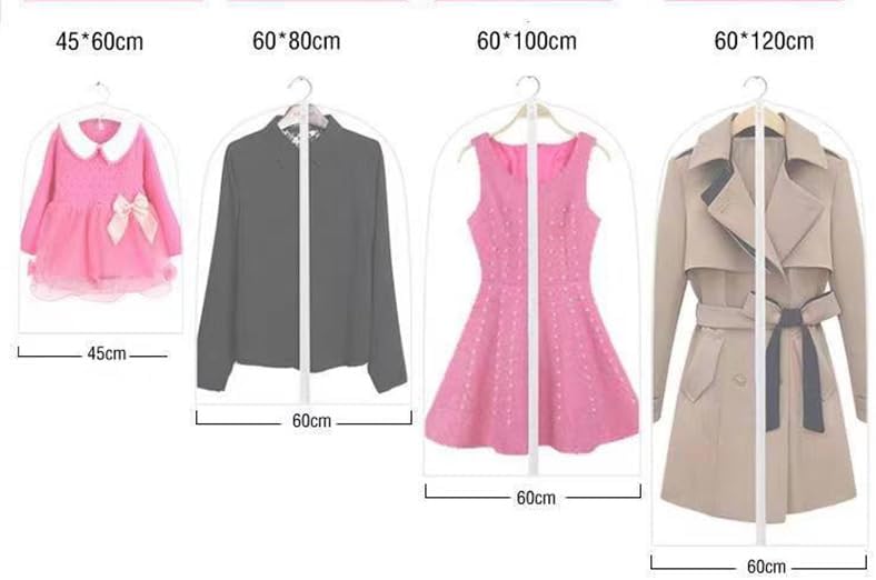 Miniatura 3 de Cubiertas de ropa de plástico para colgar sin cremallera, trajes para niños, ropa delicada, camisas, impermeables, ligeras, pequeñas, 4 paquetes