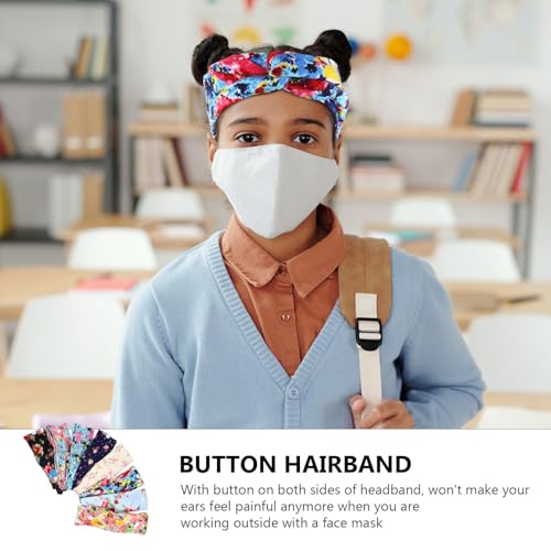 Diademas de algodón floral Cabilock para deporte yoga y uso cómodo de mascarillas de mujer 3