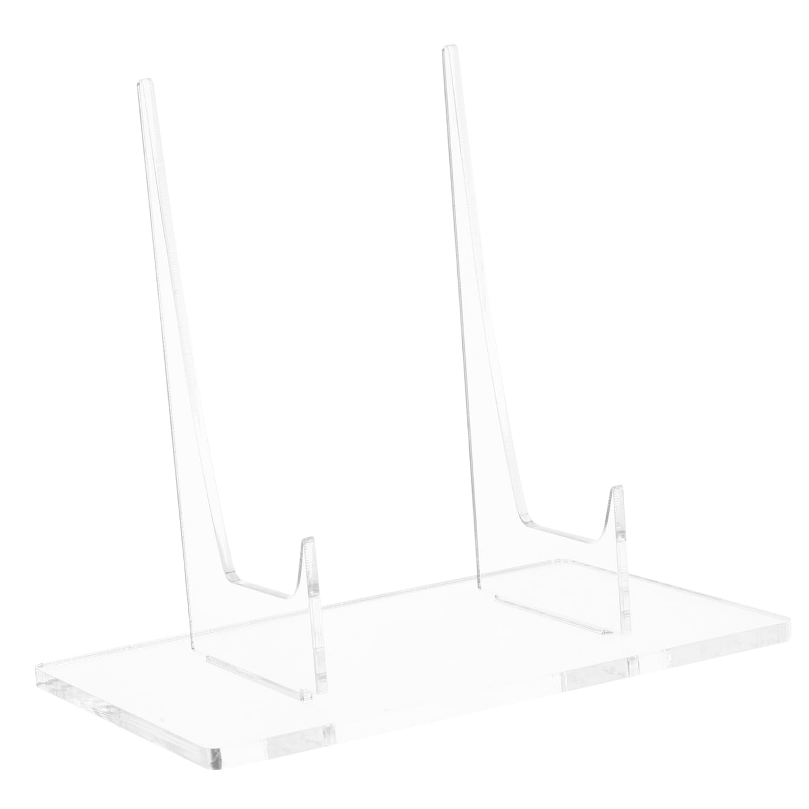 FUNOMOCYA Acrylic Picture Frame Stand Holder for Displaying Books Art Plates Cookbooks Transparent Plate Display Stand for Home Office Library and Museum Use Single