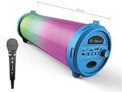 Idance Cyclone CY 401 Blue Tragbarer Bluetooth-Lautsprecher, 500 W, FM, SD, USB, AUX, mit Karaoke-Mikrofon, LED-Beleuchtung Cover