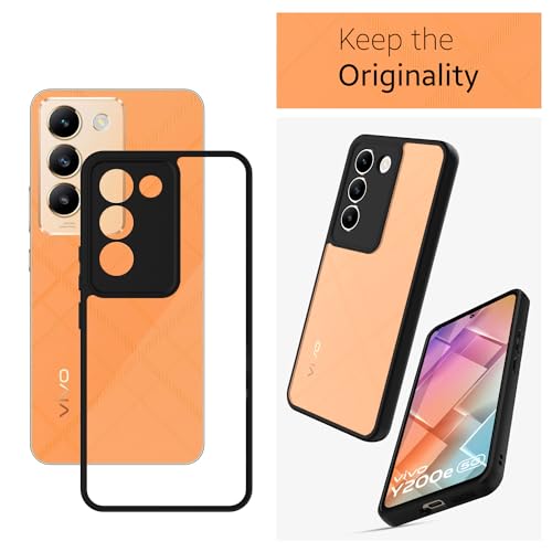 Image of KAPAVER Hybrid Series Back Cover Case Compatible with Vivo Y200e (Black)