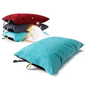 ZOOOBELIVES Down Filled Pillows for Camping/Travel, Washable Soft Cover, Camp Pillow for Neck & Lumbar Support On-The-Go, Ultralight & Compressible for Hiking Backpacking – AlpliveS2046