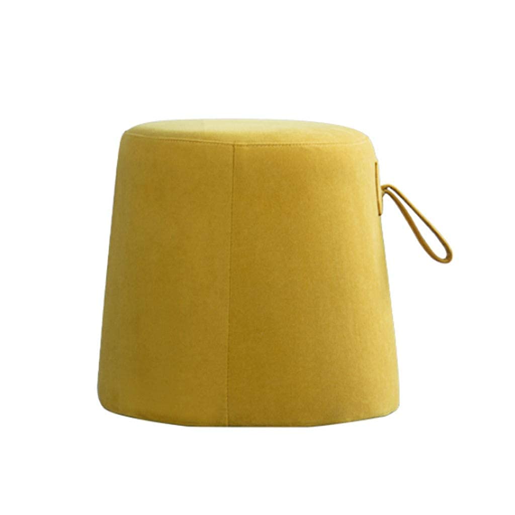 Tabouret de canapé jaune en flanelle style nordique minimaliste