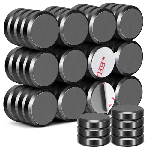 DIYMAG Strong Magnets with Adhesive Backing 55Pcs 0.7x0.2 Ceramic Round Magnetic Dots for Crafts Small Button Refrigerator Magnet Dot Heavy Duty Double Sided for Fridge, School and Office
