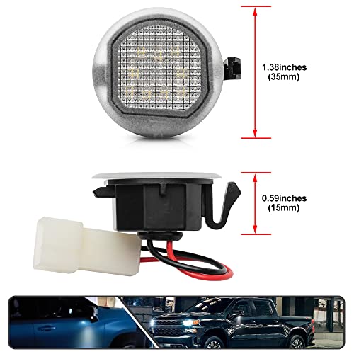 2Pcs Lámpara LED Blanca para Espejo Lateral Chevy Silverado miniatura 4