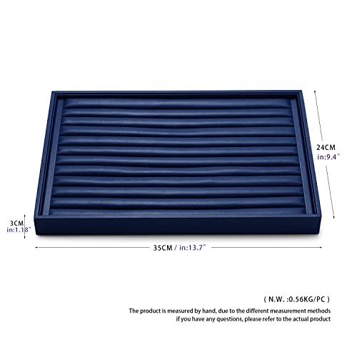Oirlv PU Leather Jewellery Tray Stackable Ring Tray Jewellery Organiser Tray Jewellery Storage Tray for Stud Earrings Ring Display and Storage - Image 4