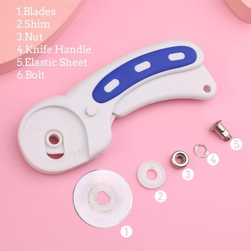 Nonvor 45mm Rotary Cutter Kit with A4 Cutting Mat Acrylic Sewing Ruler Sewing Clips Pins Carving Knife Set for Fabric Sewing