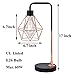 COTULIN Modern Industrial Table Lamp,Delicate Design Desk Lamp for Living Room Bedroom Office,Bedside Lamp with Geometric Cage Shade,Rose Gold