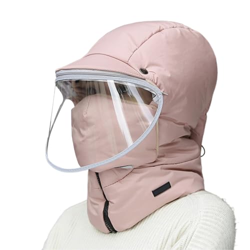 LearnLyrics Cubierta facial para clima frío, resistente al viento, impermeable, térmica, gruesa, para clima frío, para adultos, correr, conducir, viajar, snowboard, ciclismo, esquí, rosa