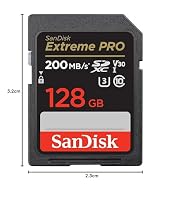 SanDisk Extreme PRO SDXC UHS-I Speicherkarte 128 GB (V30, Übertragungsgeschwindigkeit 200 MB/s, U3, 4K UHD Videos, SanDisk QuickFlow-Technologie, temperaturbeständig) – Ansicht 7