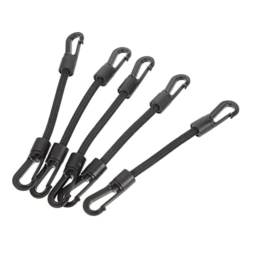 JUMPLAWN Correa De Gancho Multifunción Elástica De 5 Piezas, Cuerda Hebilla Portátil para Camping Al Aire Libre, Accesorios para Kayak y Tiends De Campaña