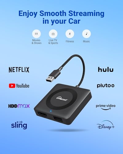 Car TV Mate - Car TV Adapter Converter, Compatible with Fire TV Stick,Streaming Screen throwers, SetTop Box,Switch,etc-HDMI to USB Port Converter for The OEM Factory CarPlay Cars,Plug & Play