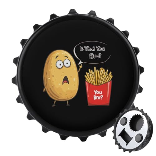 Potato is That You Bro Funny French Fries Magnetic Beer Bottle Opener Funny Fridge Sticker for Refrigerator Decor Black-Style Potato is That You Bro Funny French Fries Magnetic Beer Bottle Opener Funny Fridge Sticker for Refrigerator Decor Black-Style