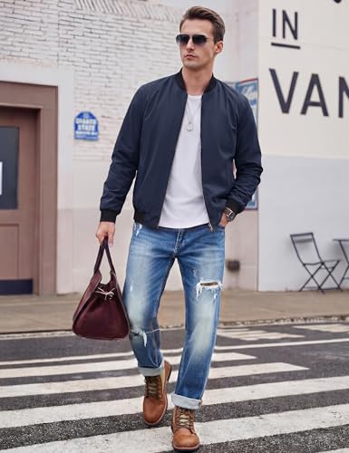 Image of TACVASEN Men's Lightweight Jacket Spring Bomber Fall Windbreaker Casual Stylish Coats with Pockets