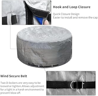 UCEDER Round Hot Tub Cover 170G Polyethylene Spa Cover Waterproof and UV Protection Hot Tub Sun Shield(80"(D) x35(H), Silver)