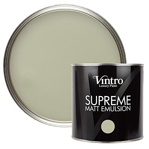 Vintro | Luxury Matt Emulsion | Smooth Chalky Finish | Multi Surface Paint | for Walls, Ceilings, Wood and Metal 2.5L (Pale Green - Symphony Green, 2.5 Litre)