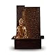 Zen’Light - Zimmerbrunnen Buddha Jati abnehmbar mit gelbem LED-Band - Zen-Dekor Ideal für Meditation und Entspannung - Leise Wasserpumpe - Glücksbrunnen mit geschlossenem Kreislauf - H 40cm