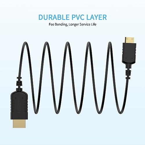 Cable Mini HDMI a HDMI flexible de 2.5 mm que evita tirones en puertos de cámara y laptop 5
