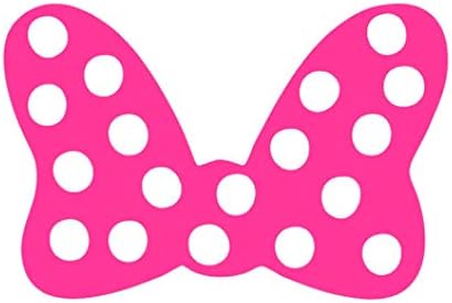 Cute Mouse Bow Vinyl Sticker Decals (Pack of 2) for Car Bumper Window Laptop Tablet Phone (3" x 2", HOT Pink)
