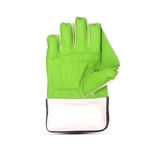 Image of Shield Cricket Wicket Keeping Gloves RECOMMANDED for Leather Ball for Men in Green Colour (Green)