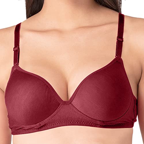 Image of Komli - Heavily Padded Push-Up Bra - Cotton Rich - Balconette - 3 /4th Coverage, Seamless, Wireless, Multiway Straps - T-Shirt Bra