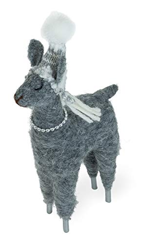 Boston International Spun Silver Christmas Tabletop Décor, 8.5-Inches, Llama Luna