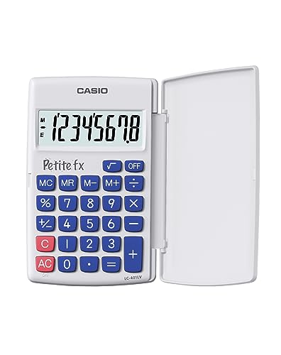Casio LC-401LV-WE-BOITE Calculadora Escolar Primaria Blanca